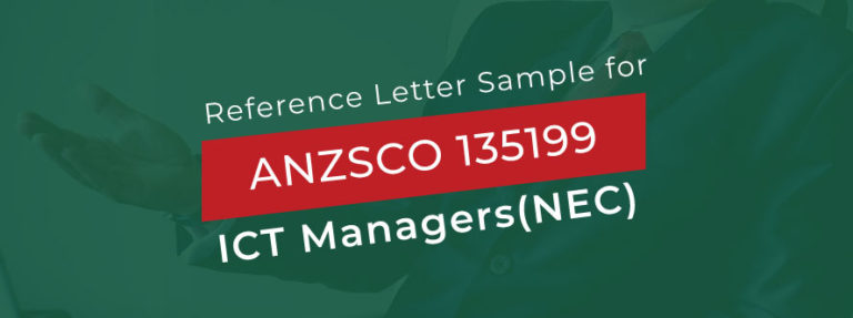 ACS Reference Letter Sample for ICT Managers (nec) | ACSRPLReport.com